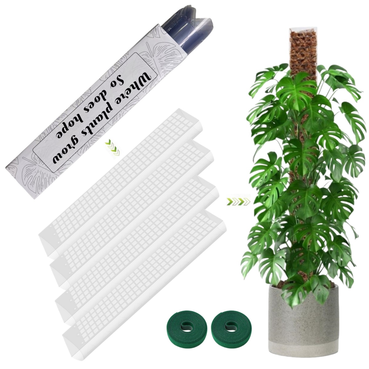 Moss Pole Plastic Plant Stand  - Sphagnum Moss Dry recension och pris